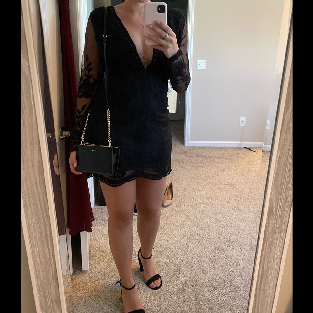 All lace mini dress.